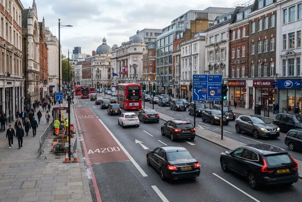 London motoring updates showing vehicles driving through London streets
